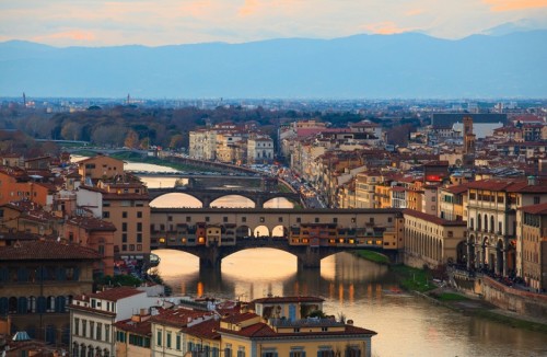 View of Ponte Vecchio in Florence tuscany. Italy